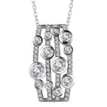 Moissanite Bubble Pendant Necklace 20 Inches in Platinum Over Sterling Silver 1.35 ctw - Sticky add to cart bar