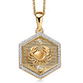 Niassa Ruby (FF) and Moissanite 0.40 ctw Medallion Pendant Necklace in Vermeil Yellow Gold Over Sterling Silver 20 Inches - Sticky add to cart bar