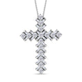 Moissanite Cross Pendant Necklace (20 Inches) in Platinum Over Sterling Silver 1.40 ctw - Sticky add to cart bar