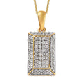 Diamond Cluster Pendant Necklace (20 Inches) in Vermeil YG Over Sterling Silver 1.00 ctw - Sticky add to cart bar