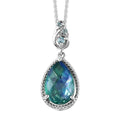 Peacock Quartz (Triplet) and Mint Apatite Pendant Necklace 20 Inches in Platinum Over Sterling Silver 3.50 ctw - Sticky add to cart bar