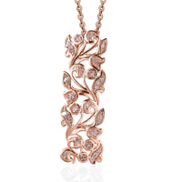 Uncut Natural Pink Diamond 0.25 ctw Pendant Necklace in Vermeil Rose Gold Over Sterling Silver 20 Inches