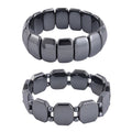 Set of 2 Black Hematite Beaded Stretch Bracelet 650.00 ctw - Sticky add to cart bar