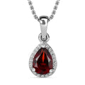 Mozambique Garnet Earrings and Pendant Necklace 20 Inches in Platinum Over Sterling Silver 1.65 ctw - Sticky add to cart bar
