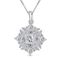 Moissanite Pendant Necklace 20 Inches in Platinum Over Sterling Silver 5.25 ctw - Sticky add to cart bar