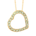 Tanzanian Natural Green Apatite Heart Pendant Necklace 20 Inches in Vermeil Yellow Gold Over Sterling Silver 0.85 ctw - Sticky add to cart bar