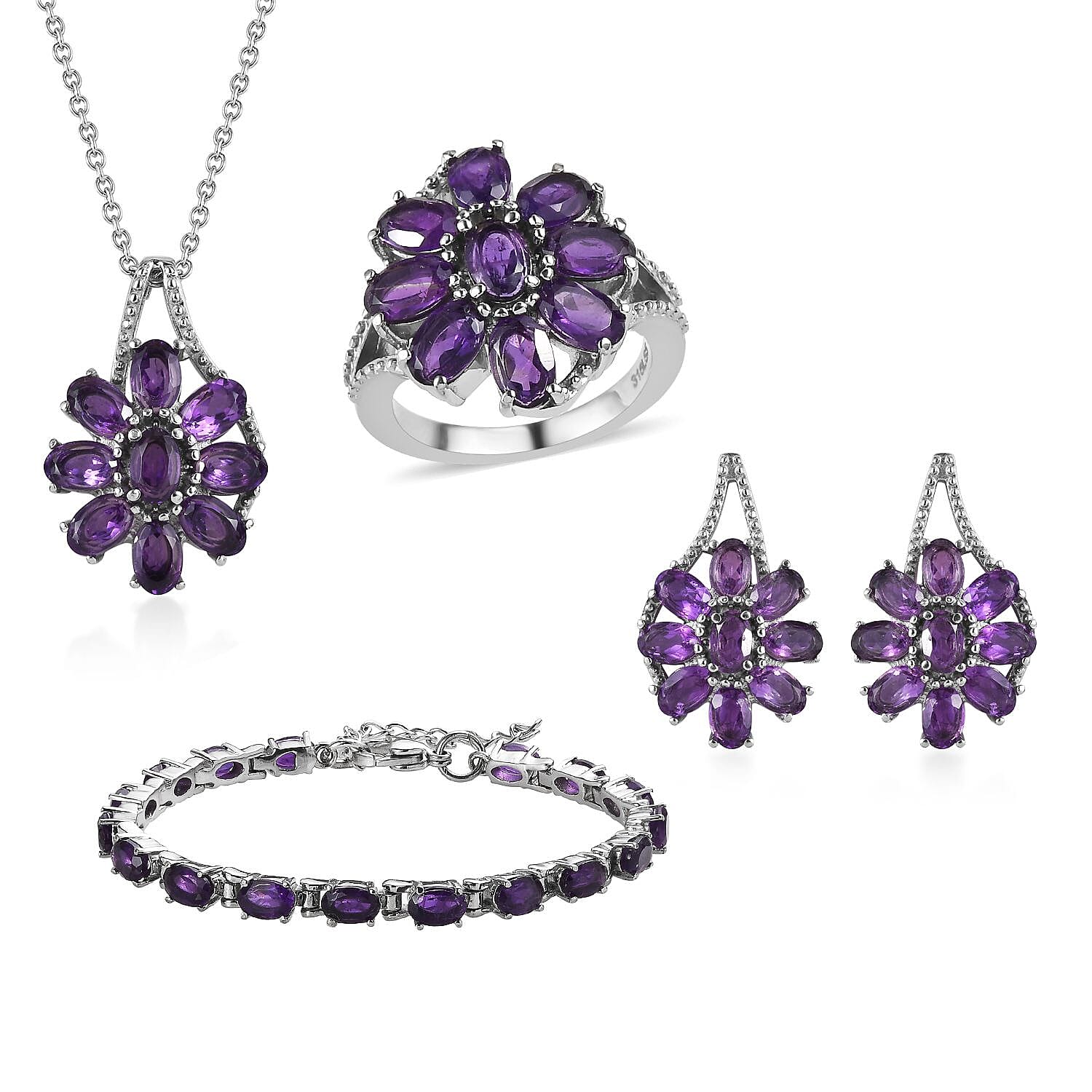 doorbuster-african-amethyst-bracelet-6.5-8.5in-earrings-ring-size-5-pendant-necklace-20-inches-in-stainless-steel-24.75-ctw