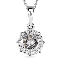 120 Facets Moissanite Pendant Necklace 20 Inches in Platinum Over Sterling Silver 2.50 ctw