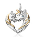 Blue Diamond (IR) Accent Horse Pendant in 14K YG Over and Platinum Over Copper with Stainless Steel Necklace 20 Inches - Sticky add to cart bar