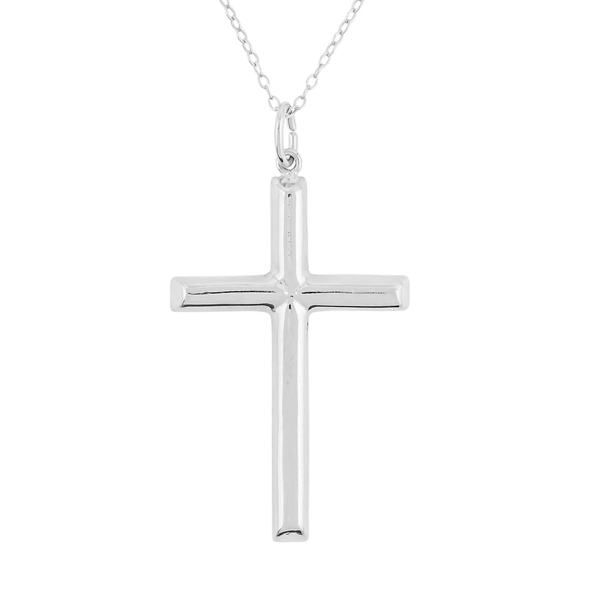 Sterling Silver Cross Pendant Necklace (18 Inches) (2.80 g)
