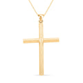 14K Yellow Gold Over Sterling Silver Textured Cross Pendant Necklace 18 Inches 3 Grams - Sticky add to cart bar