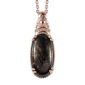 Matrix Silver Shungite Pendant in 14K Rose Gold Over Copper with Magnet and Stainless Steel Necklace 20 Inches 8.40 ctw - Sticky add to cart bar