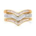 Set of 3 Diamond Ring in Vermeil YG and Platinum Over Sterling Silver (Size 5.0) 0.50 ctw - Sticky add to cart bar