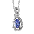 AAA Tanzanite and White Zircon Pendant Necklace 20 Inches in Platinum Over Sterling Silver 0.35 ctw - Sticky add to cart bar