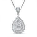 Doorbuster Diamond Pendant Necklace 18 Inches in Platinum Over Sterling Silver 1.00 ctw - Sticky add to cart bar