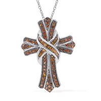 Doorbuster Diamond Cross Pendant Necklace 18 Inches in Platinum Over Sterling Silver 0.50 ctw
