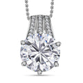 Moissanite and Ouro Fino Rubellite Pendant Necklace 20 Inches in Platinum Over Sterling Silver 6.10 ctw - Sticky add to cart bar