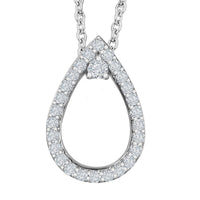 Luxoro 10K White Gold Diamond (G-H, I2) Pendant Necklace (20 Inches) 0.25 ctw