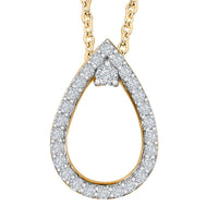 Luxoro 10K White Gold Diamond (G-H, I2) Pendant Necklace (20 Inches) 0.25 ctw