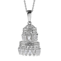White Topaz Pendant Necklace (20 Inches) in Rhodium Over Sterling Silver 4.30 ctw