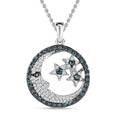 GP Celestial Dreams Collection Blue and White Diamond Pendant Necklace 20 Inches in Platinum Over Sterling Silver 0.50 ctw - Sticky add to cart bar