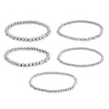 Set of 5 Beaded Stretch Bracelet in Stainless Steel - Sticky add to cart bar