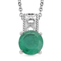 Emeraldine Quartz Solitaire Pendant Necklace 20 Inches in Stainless Steel 3.25 ctw - Sticky add to cart bar