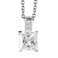 D'Joy Simulated Diamond Pendant in Sterling Silver with Stainless Steel Necklace (20 Inches) 4.15 ctw - Sticky add to cart bar