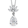 Moissanite Drop Pendant Necklace 20 Inches in Platinum Over Sterling Silver 2.85 ctw - Sticky add to cart bar