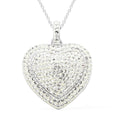 White Austrian Crystal Heart Pendant Necklace 18 Inches in Silvertone - Sticky add to cart bar