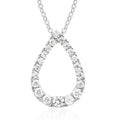 Simulated Diamond Drop Pendant Necklace 18 Inches in Silvertone - Sticky add to cart bar