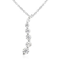 Simulated Diamond Pendant Necklace 18 Inches Silvertone - Sticky add to cart bar