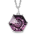 Designer Premium Antique Pink Austrian Crystal Solitaire Pendant in Sterling Silver with Stainless Steel Necklace (20 Inches) - Sticky add to cart bar