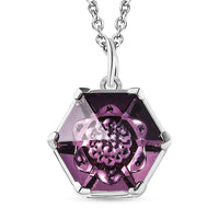 Designer Premium Antique Pink Austrian Crystal Solitaire Pendant in Sterling Silver with Stainless Steel Necklace (20 Inches)