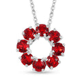 Light Siam Color Crystal Circle Pendant in Sterling Silver with Stainless Steel Necklace 20 Inches - Sticky add to cart bar