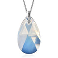 White Opal Crystal Pendant in Sterling Silver with Stainless Steel Chain 20 Inches - Sticky add to cart bar