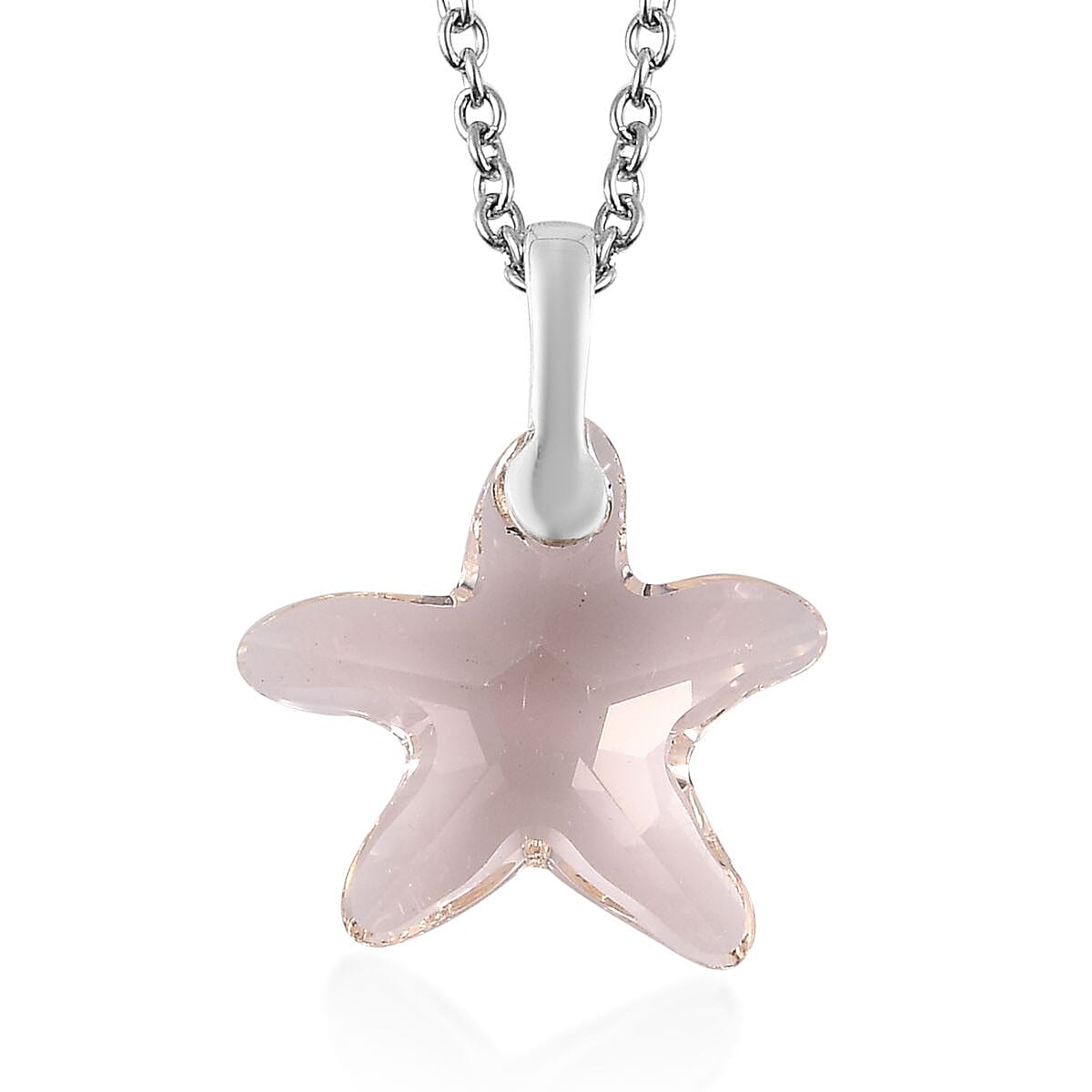 Silk Color Crystal Pendant in Sterling Silver with Stainless Steel Necklace 20 Inches