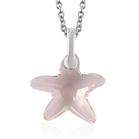 Silk Color Crystal Pendant in Sterling Silver with Stainless Steel Necklace 20 Inches