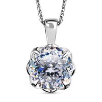 Moissanite Pendant Necklace 20 Inches in Platinum Over Sterling Silver 4.00 ctw