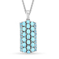 Sleeping Beauty Turquoise and Malgache Neon Apatite 4.15 ctw Pendant Necklace in Platinum Over Sterling Silver 20 Inches - Sticky add to cart bar