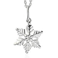 Snowflake Pendant in Sterling Silver with Stainless Steel Necklace (20 Inches) - Sticky add to cart bar