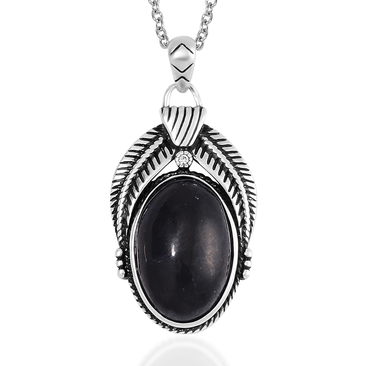 Shungite 10.00 ctw Pendant in ION Plated Copper with Stainless Steel Necklace 20 Inches