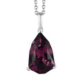 Foilback Amethyst Color Crystal Pendant in Sterling Silver with Stainless Steel Chain (20 Inches) - Sticky add to cart bar