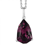Foilback Amethyst Color Crystal Pendant in Sterling Silver with Stainless Steel Chain (20 Inches)