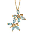 Madagascar Paraiba Apatite Butterfly Pendant Necklace 20 Inches in Vermeil Yellow Gold Over Sterling Silver 1.50 ctw - Sticky add to cart bar