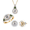 Moissanite & Chrome Diopside in YG Vermeil