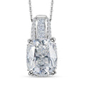 TLV Moissanite (Cush 10x8 mm) Pendant Necklace (20 Inches) in Platinum Over Sterling Silver 3.85 ctw - Sticky add to cart bar