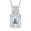 TLV Moissanite (Cush 10x8 mm) Pendant Necklace (20 Inches) in Platinum Over Sterling Silver 3.85 ctw - Sticky add to cart bar