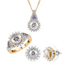Moissanite & Tanzanite in YG Vermeil
