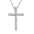 Simulated Diamond Cross Pendant Necklace 18 Inches in Silvertone 1.25 ctw - Sticky add to cart bar